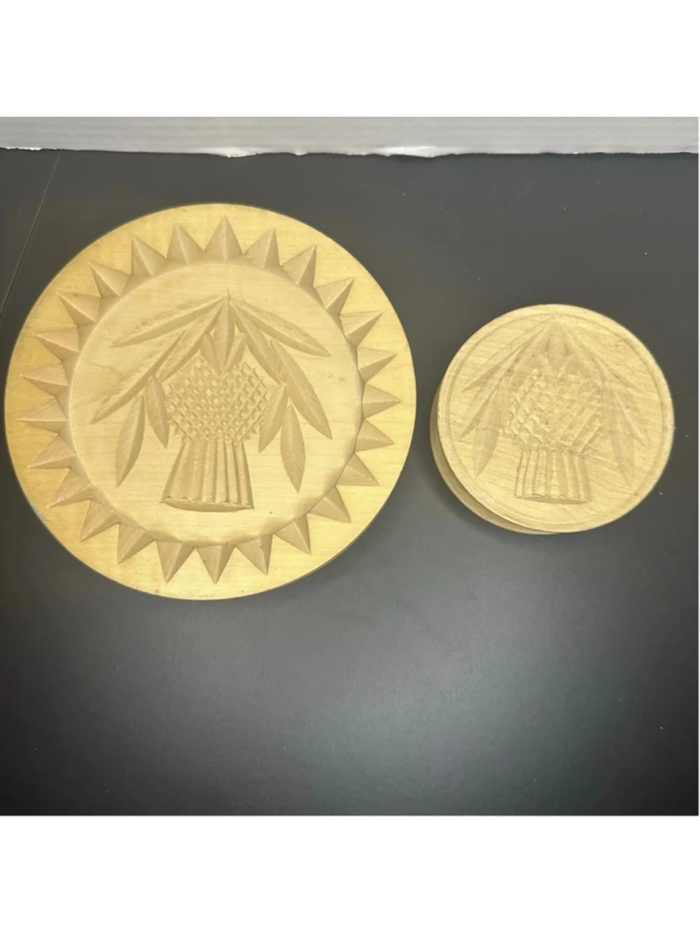 Vintage J & I Crichton Braemar Scotland Hand-Carved Wood Shortbread Butter Molds